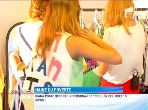 Personaje de poveste pictate pe obiecte vestimentare