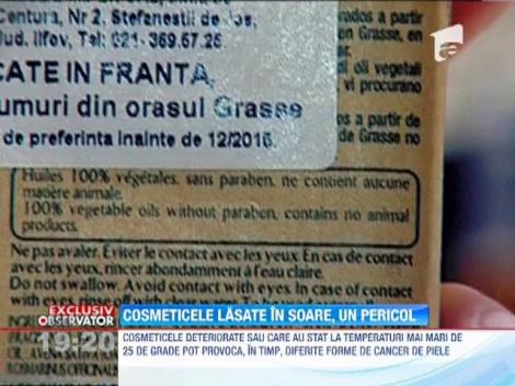 Cosmeticele lasate in soare, un pericol pentru piele