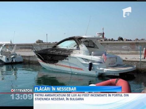 Ambarcatiuni de lux, incendiate in portul din statiunea Nesebar