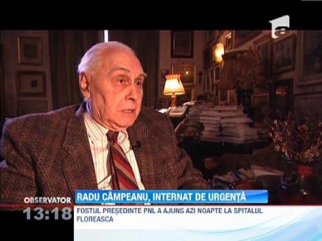Radu Campeanu, presedintele fondator al PNL, internat de urgenta