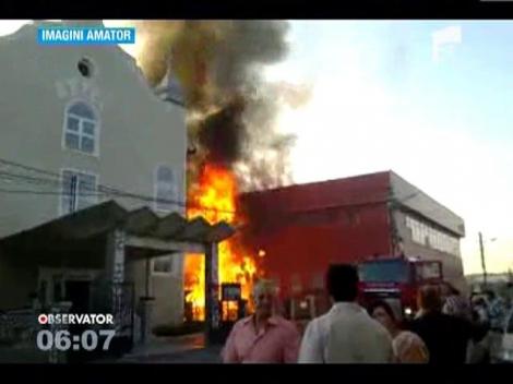 Incendiu la depozitul unui supermarket din judetul Cluj