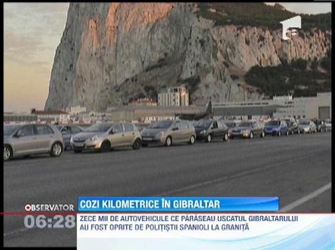 Zece mii de masini care paraseau uscatul Gibraltarului, oprite de politistii spanioli la granita