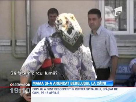 Mama care si-a aruncat pruncul abia nascut la caini, gasita de politisti