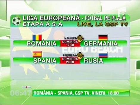 Romania se lupta cu Rusia pentru calificarea in superfinala Ligii Europene de Fotbal pe Plaja