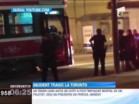 Incident tragic la Toronto! Un tanar a fost impuscat mortal de un politist, desi era inarmat decat cu un cutit
