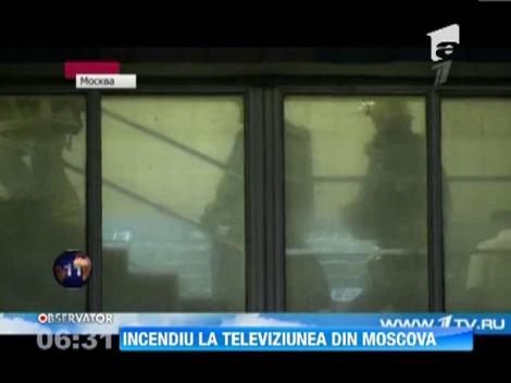 Incendiu la televiziunea publica din Moscova