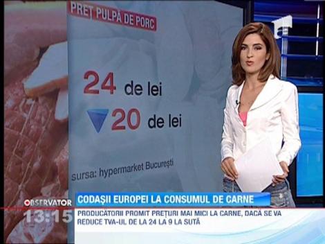 Codasii Europei la consumul de carne