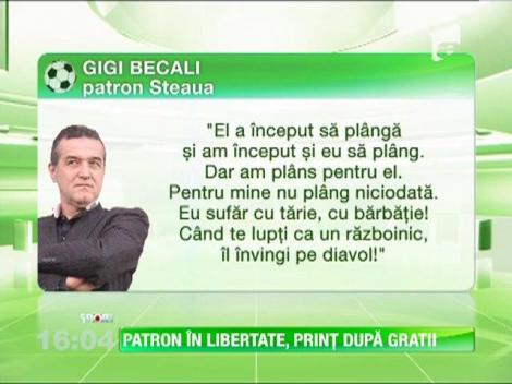 Gigi Becali, print dupa gratii