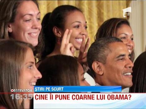 Barack Obama, poza cu coarne
