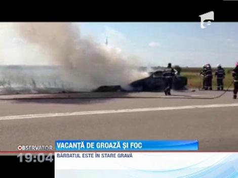 Un tanar Bulgaria, la un pas sa arda de viu in propria masina