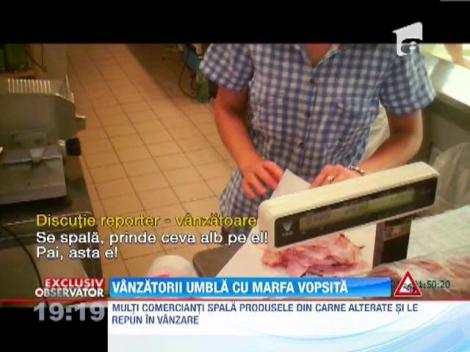 Tot mai multi comercianti spala produsele din carne alterate si le repun in vanzare