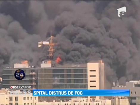 Incendiu in capitala Iordaniei! Flacarile au cuprins mai multe etaje ale unui spital aflat in constructie