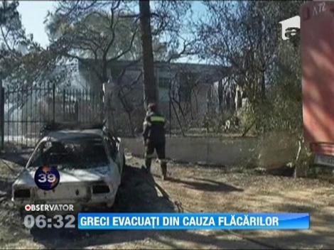 Zeci de oameni au fost evacuati, din cauza unui incendiu de vegetatie in Grecia