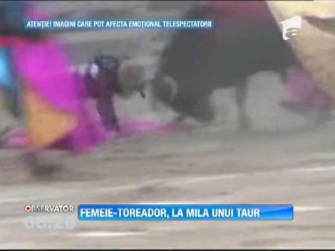 IMAGINI SOCANTE! O femeie-toreador a fost calcat in picioare de un taur