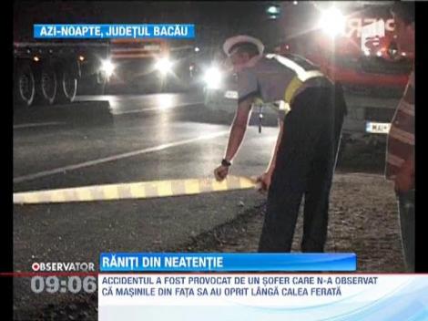 Accident in lant pe o sosea din Bacau! Sase persoane au ajuns la spital