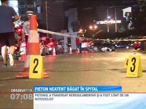 Pieton spulberat de motocicleta