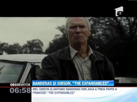 Antonio Banderas si Mel Gibson vor juca in partea a treia a seriei  "The Expendables"
