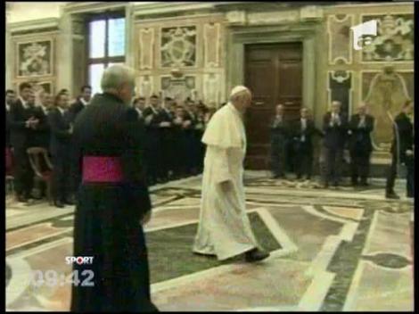 Papa Francisc s-a intalnit cu vedetele nationalelor Italiei si Argentinei