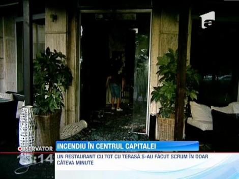 Incendiu puternic in centrul Capitalei