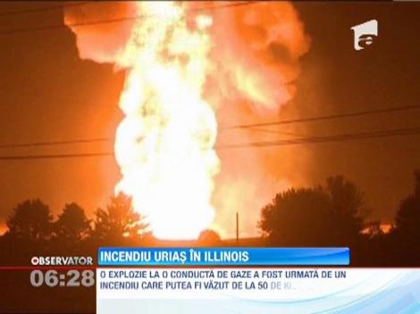 Un incendiu urias a izbucnit la un gazoduct, in statul american Illinois