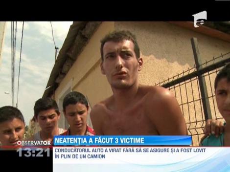 Neatentia unui sofer a bagat in spital 3 persoane