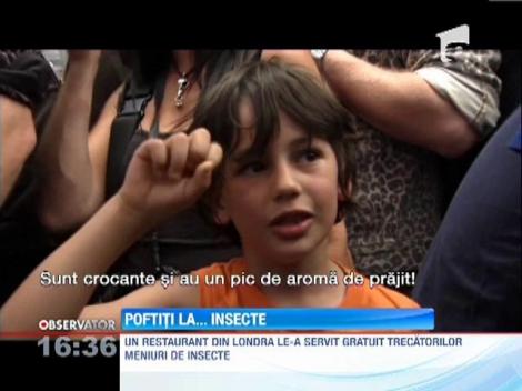 Un restaurant din Londra le-a servit gratuit trecatorilor meniuri de insecte