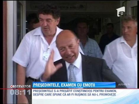 Traian Basescu sustine testul de reconfirmare a brevetului de comandant de nava