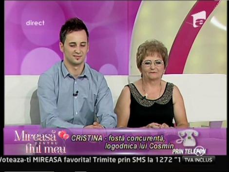 Cristina, logodnica lui Cosmin, a intrat in direct la "Mireasa pentru fiul meu"