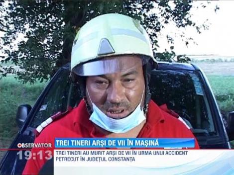 Tre tineri au murit arsi de vii in masina, la Constanta