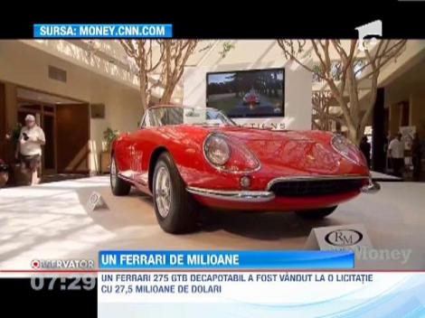 Un Ferrari decapotabil produs in 1967 a devenit cel mai scump automobil de serie vandut vreodata la licitatie
