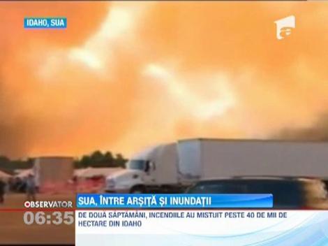Vreme la extreme in SUA: Incendii de proportii in Idaho si inundatii in Mississippi