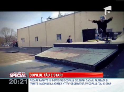 Vedeta pe skateboard, la 6 ani