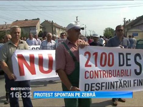 Protest spontan pe trecera de pietoni