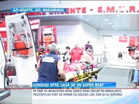 Microbuz rasturnat din cauza soferului beat