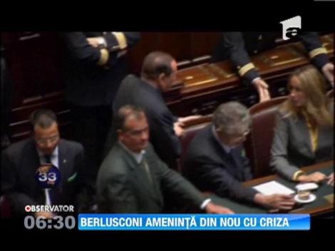 Berlusconi ameninta, din nou, cu criza
