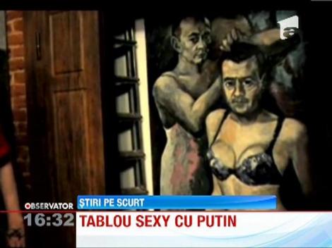 Putin si Medvedev, intr-o ipostaza inedita! Cei doi au fost pictati in... lenjerie de dama