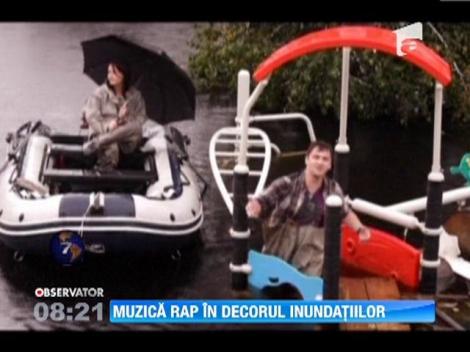 Muzica rap in decorul inundatiilor din Rusia
