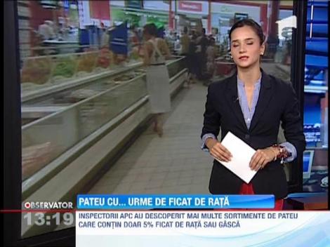 Inspectorii OPC au descoperit sortimente de pateu care contin doar 5% ficat de rata