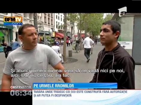 O echipa franceza de televiziune a prezentat o zi din viata unor rromi, stabiliti intr-o tabara de langa Paris