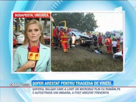 Soferul bulgar care a lovit un microbuz plin cu romani, pe o autostrada din Ungaria, a fost arestat