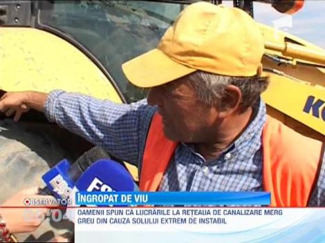 Muncitor ingropat de viu intr-un sant pentru canalizare