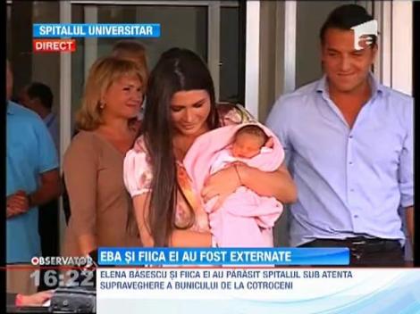  Elena Basescu si fiica ei au parasit Spitalul Universitar. EBA le-a facut cunostinta celor prezenti cu Sofia Anais