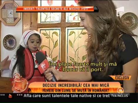 Jyoti Amge a incercat costumul popular romanesc: “Poate ma mut in Romania”