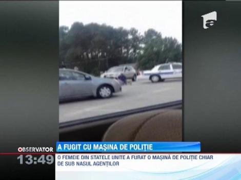 O femeie din Statele Unite a fugit cu masina de politie