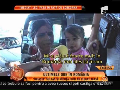 Uriasul Sultan si micuta Jyoti au promis ca se vor intoarce in Romania: “Ne-am simtit foarte bine cu voi. Va iubim!”