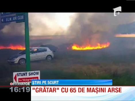 Franta: 65 de masini au ars complet, dupa un gratar la iarna verde