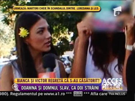 Bianca Dragusanu si proaspatul ei sot, ca doi straini, imediat dupa cununie