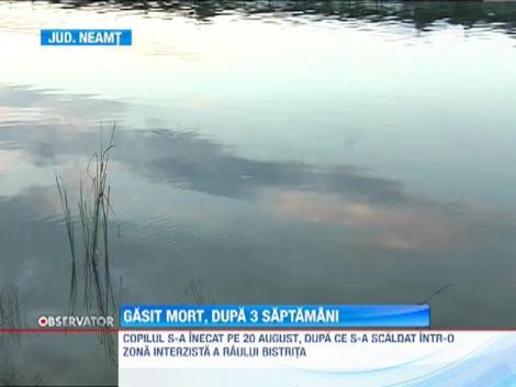 Trupul unui adolescent, gasit dupa trei sapramani intr-un rau din Neamt