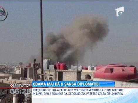 Barack Obama amana o actiune militara in Siria: "Am ordonat armatei americane sa isi pastreze pozitiile actuale"
