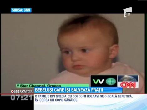Bebelusi care isi salveaza fratii atinsi de boli incurabile